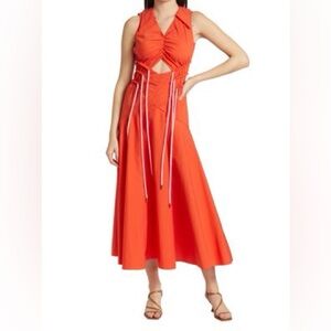 AKNVAS Jackson Cut-Out Drawstring Midi-Dress